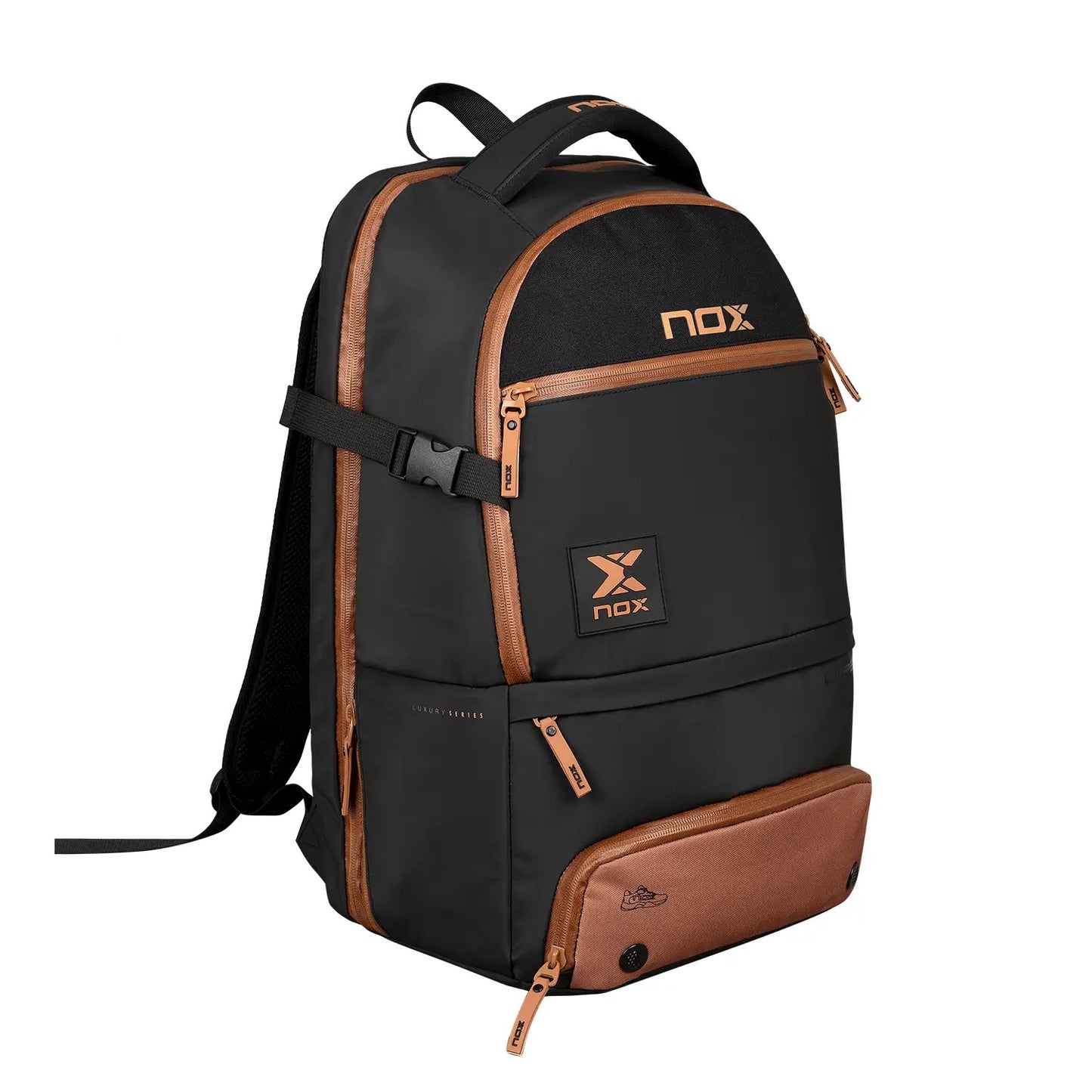 MOCHILA NOX LUXURY OPEN SERIES NEGRO MARRÓN