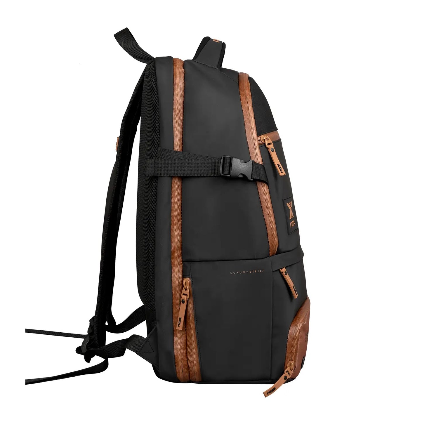 MOCHILA NOX LUXURY OPEN SERIES NEGRO MARRÓN