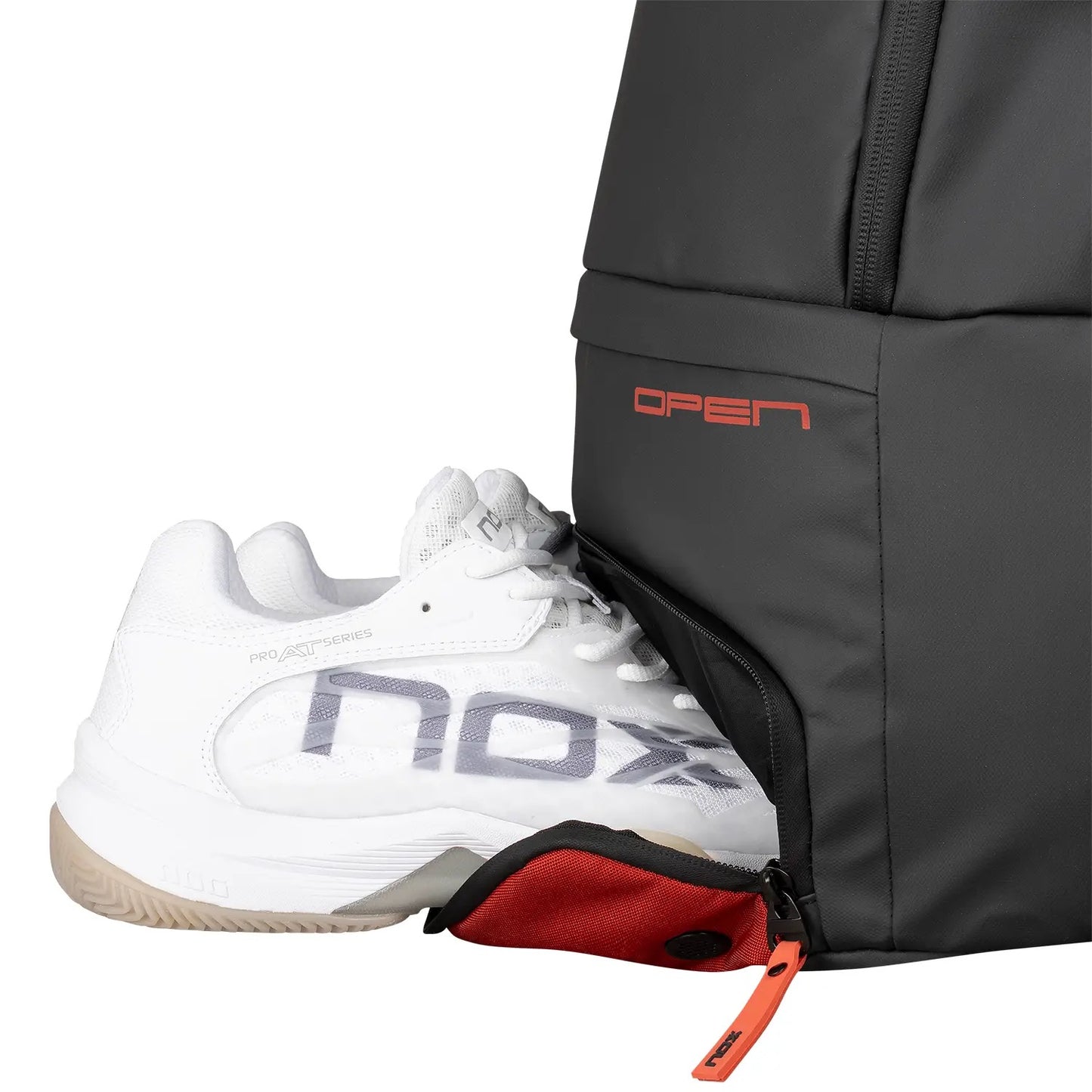MOCHILA NOX LUXURY OPEN SERIES NEGRO ROJO