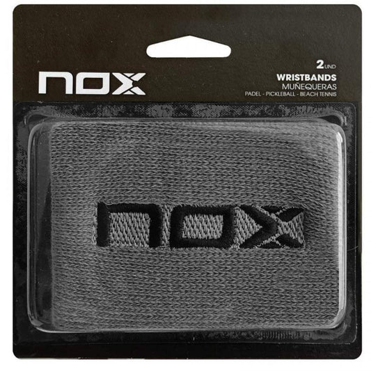 Munequeras Nox Gris Logo Negro 2 Unidades